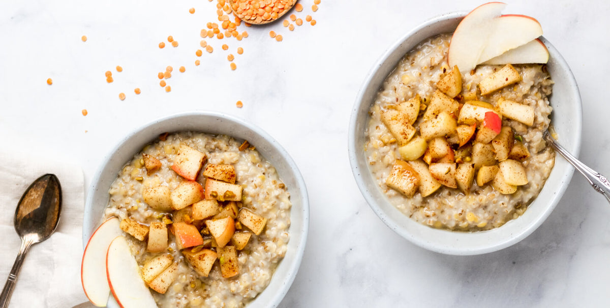 Lentils and Oats with Warm Apples