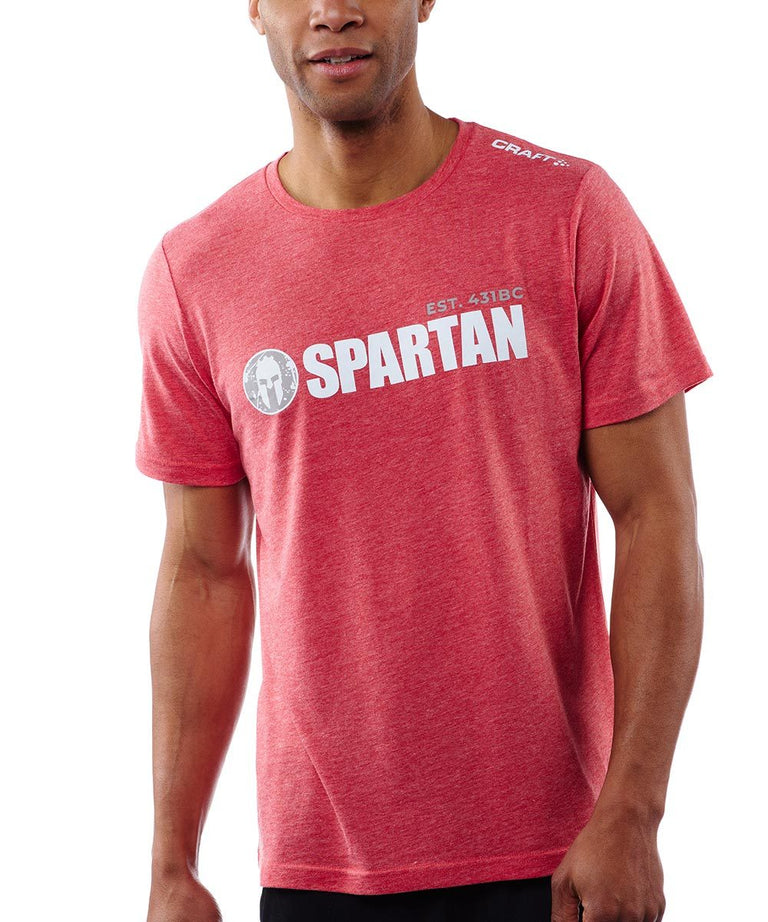 CRAFT SPARTAN By CRAFT Classic Logo Tri-Blend Tee - Men's Red Heather S