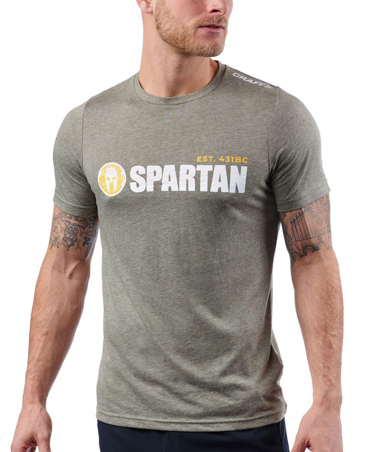 CRAFT SPARTAN By CRAFT Classic Logo Tri-Blend SS Tee - Men's Woods Heather S