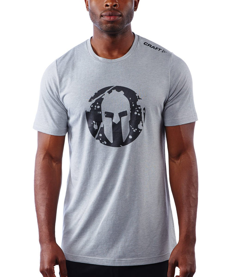 CRAFT SPARTAN By CRAFT Helmet Logo Tri-Blend SS Tee - Men's Monument Heather S