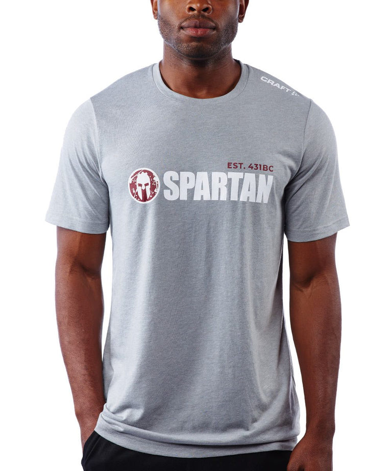 CRAFT SPARTAN By CRAFT Classic Logo Tri-Blend SS Tee - Men's Monument Heather S