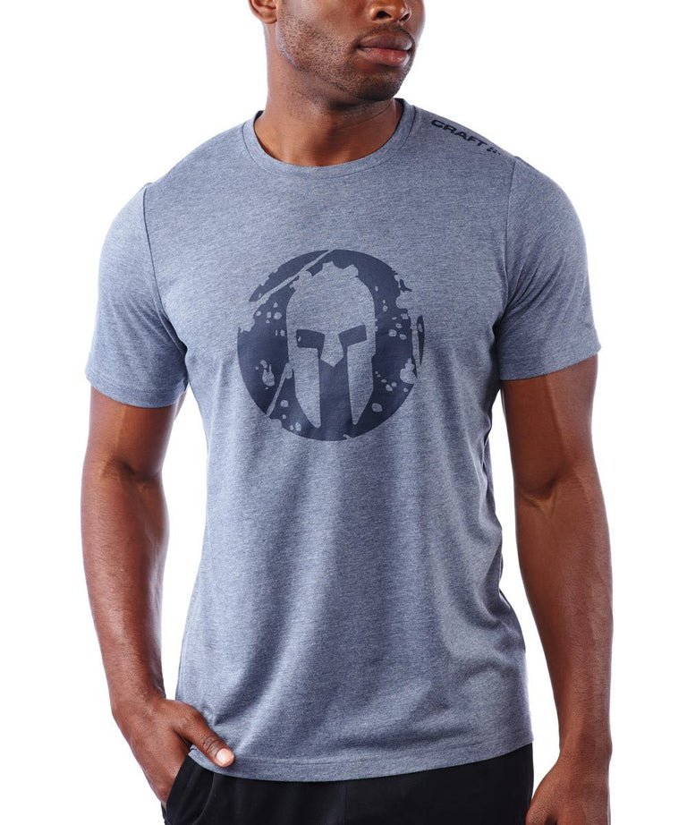 CRAFT SPARTAN By CRAFT Helmet Logo Tri-Blend SS Tee - Men's Blaze Heather S