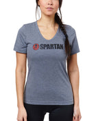 SPARTAN Women's Classic Logo Tri-Blend V-neck Tee