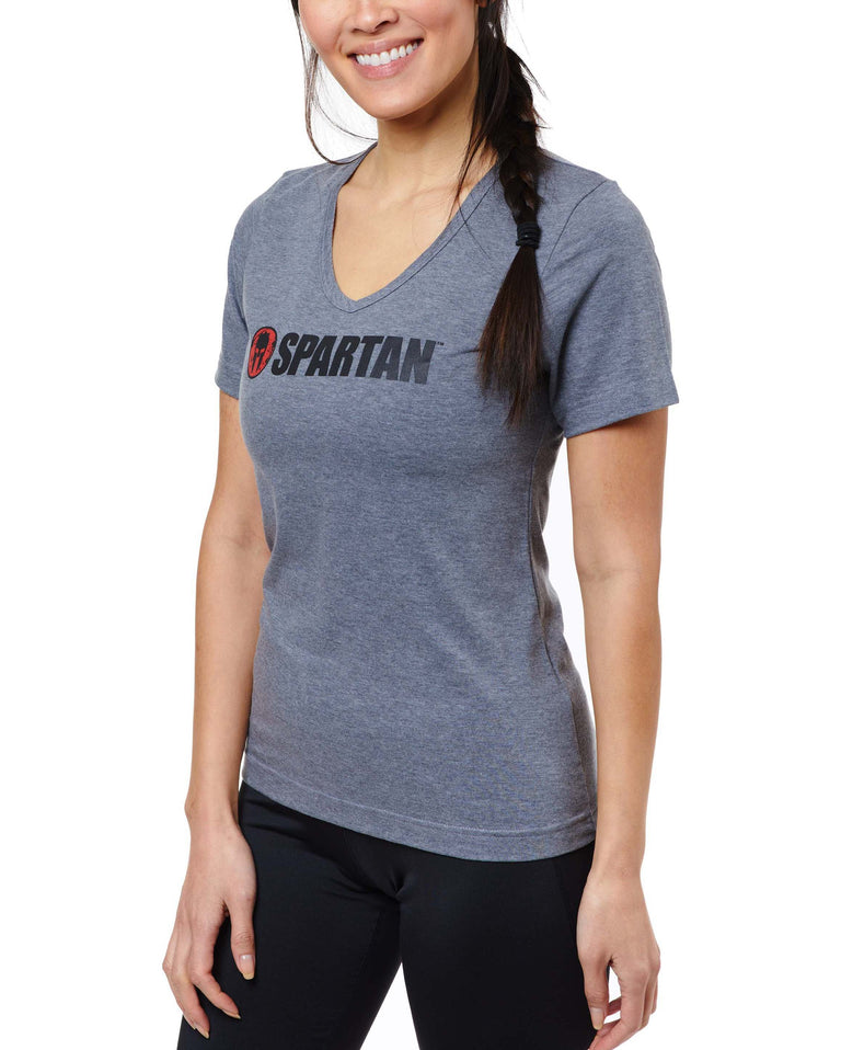 SPARTAN Women's Classic Logo Tri-Blend V-neck Tee