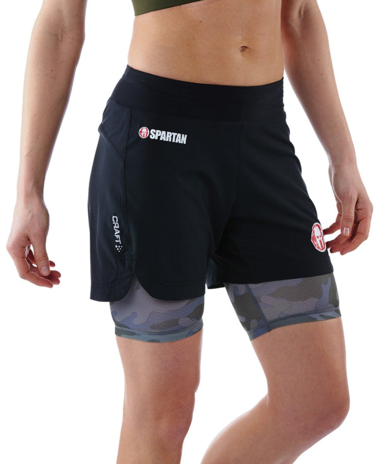 CRAFT SPARTAN By CRAFT Pro Series 2-in-1 Short - Women's Black/Camo XS