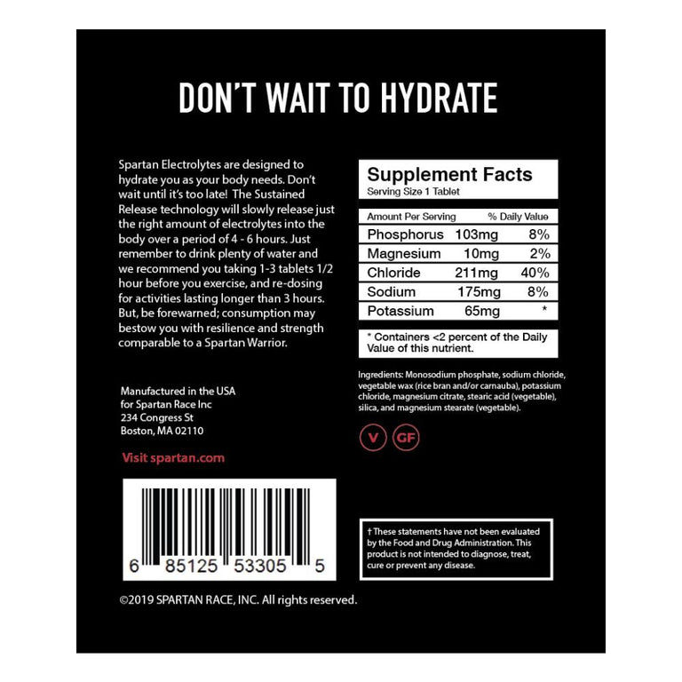 SPARTAN Hydration Tablets - Box of 20 Packs