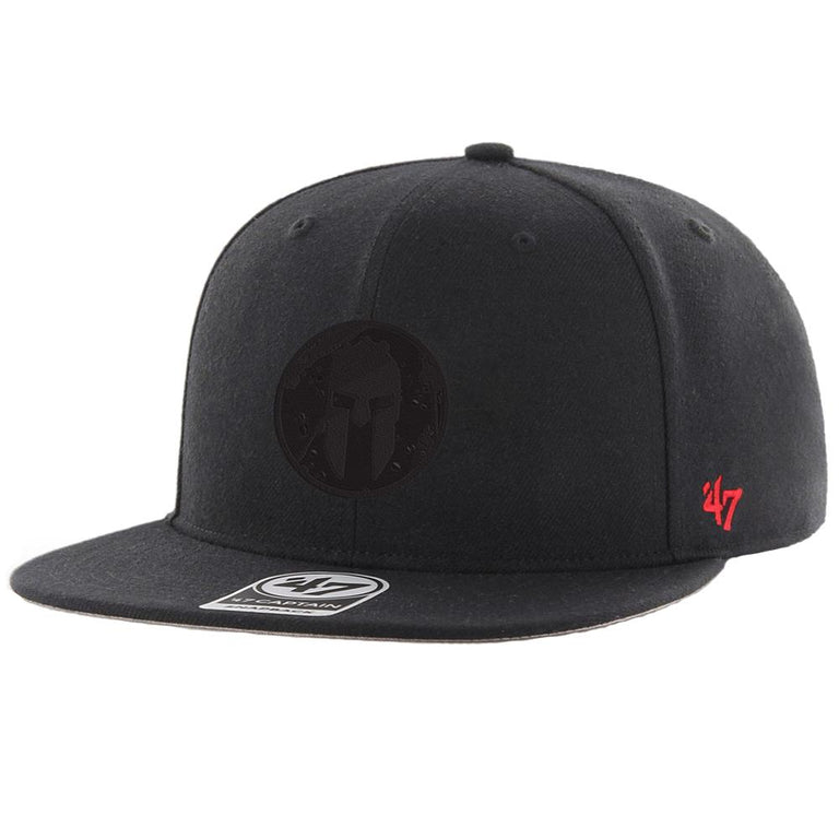 47 Brand SPARTAN '47 Bold Captain Flat Brim Snapback Hat - Unisex Black