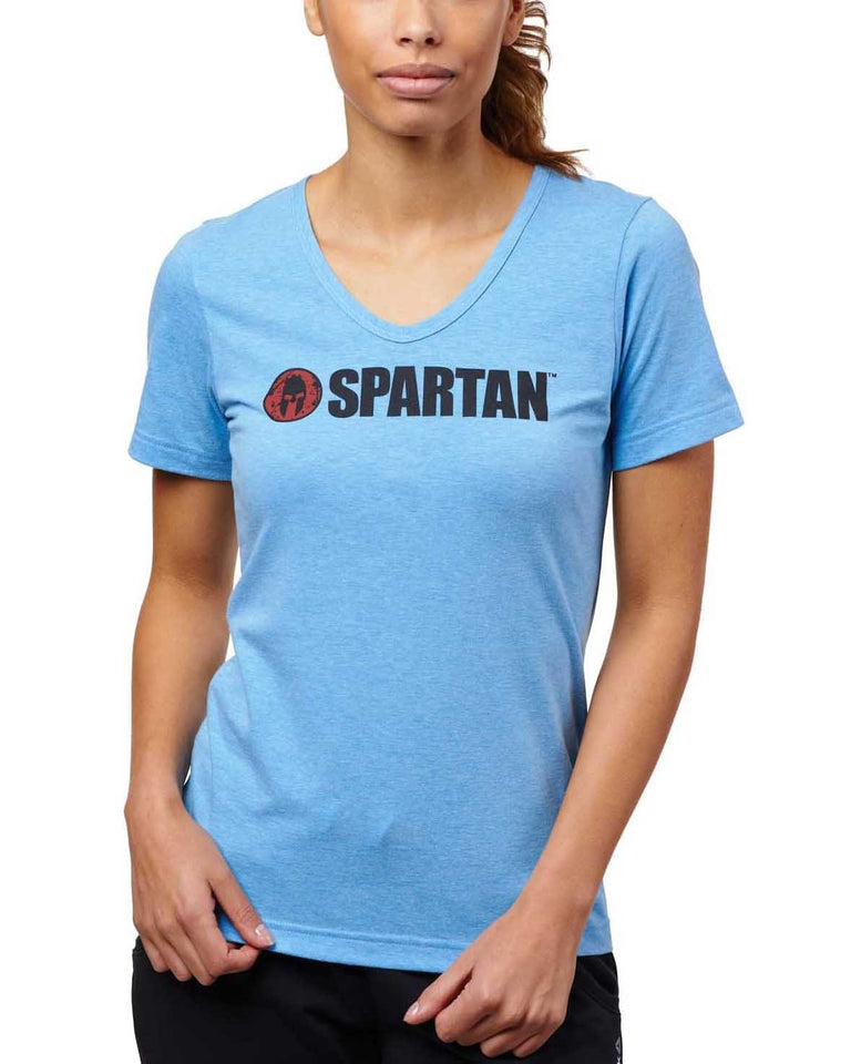 Spartan Race Shop SPARTAN Classic Logo Tri-Blend V-neck Tee - Women's Blue XS