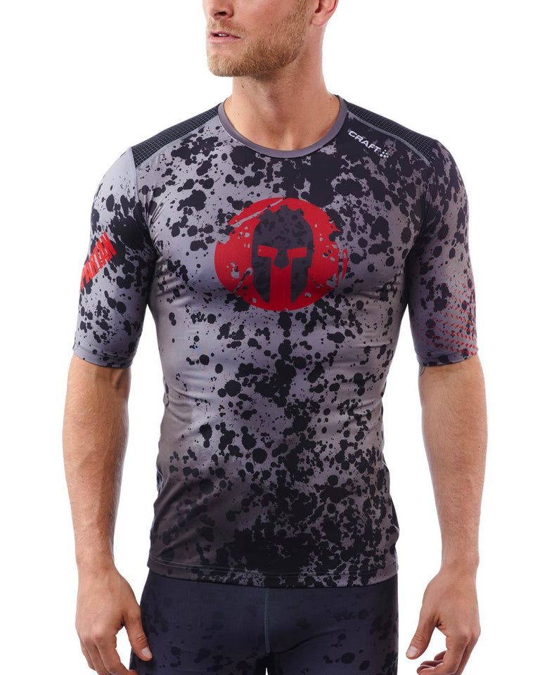 CRAFT SPARTAN By CRAFT Delta Compression SS Top - Men's Gray/Red S