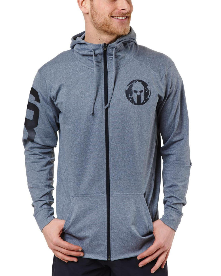 Spartan Race Shop SPARTAN Performance Fleece Full Zip Hoodie - Men's Gray S